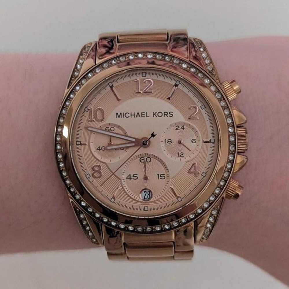 Michael Kors Rose Gold Watch with Crystal Accents